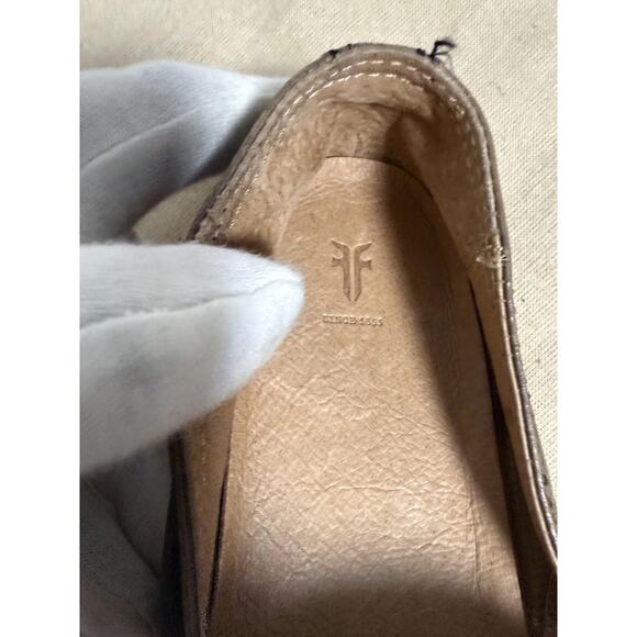 Frye Melanie Slip On Shoes Womens Gray Leather Elastic Gore Casual Comfort Flats - Picture 7 of 10